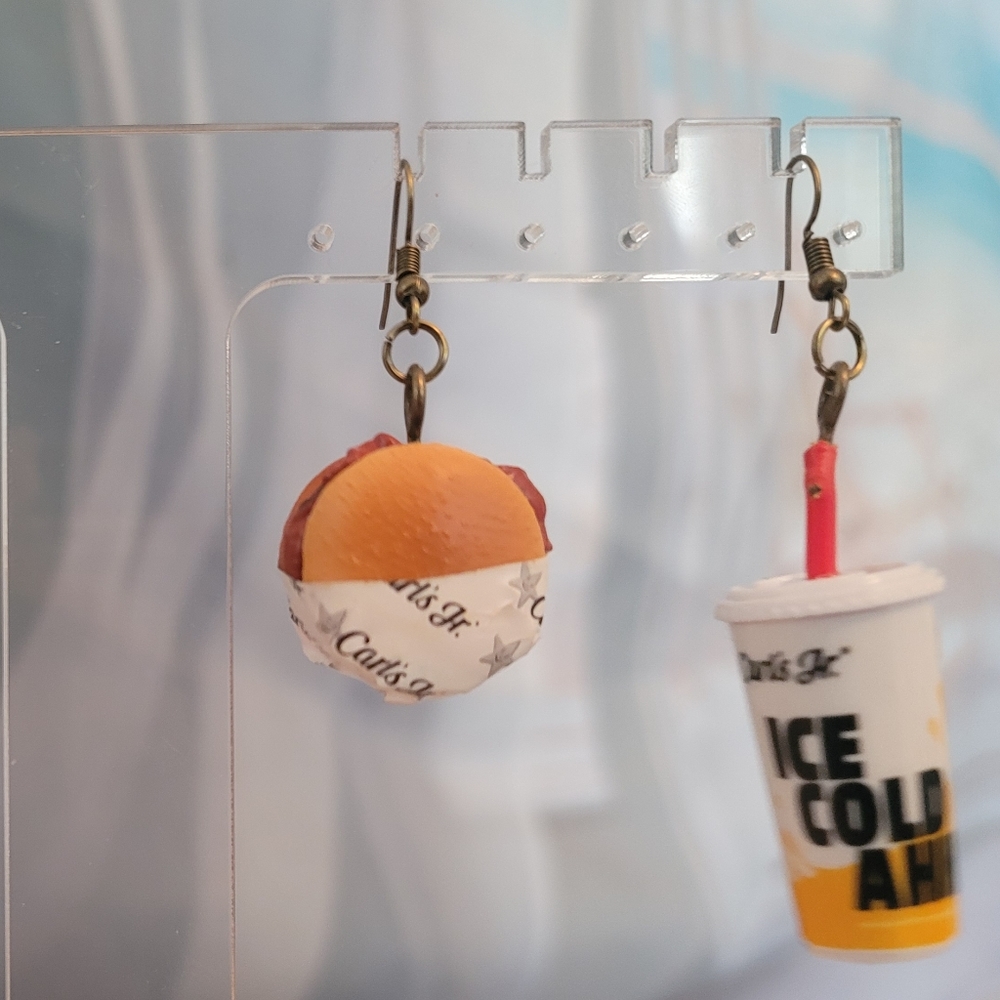 Carl's Jr Mini Brands handmade earrings